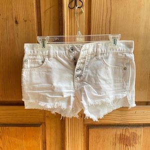 White Free People Cutoff Jean Shorts Size 24